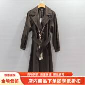 2026女新款 时尚 休闲韩版 QBQF010A春装 系带风衣长款 减龄外套配丝巾