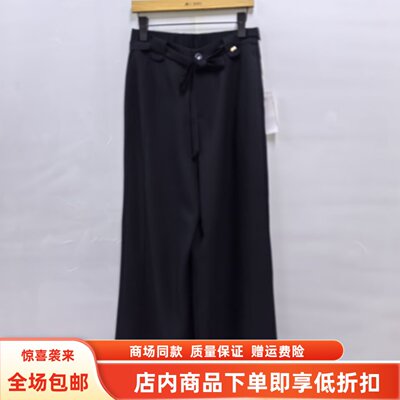 E26B002-1夏装2026女式新款时尚休闲高腰系带阔腿裤减龄宽松单裤