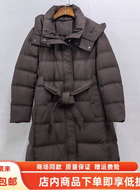 卓玛18023Z1012冬装2025女新款时尚休闲白鸭绒长款连帽羽绒服外套