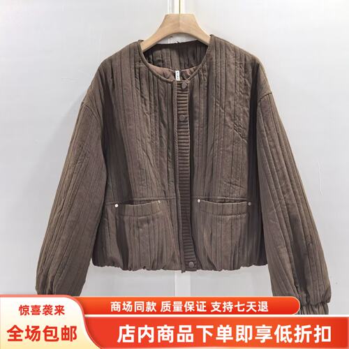 炫SZ26W5322秋冬2026女新款时尚休闲圆领针织门襟宽松减龄短外套