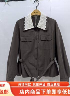 Y26A1005春装2026女新款时尚韩系双层领风衣系带单排扣减龄短外套