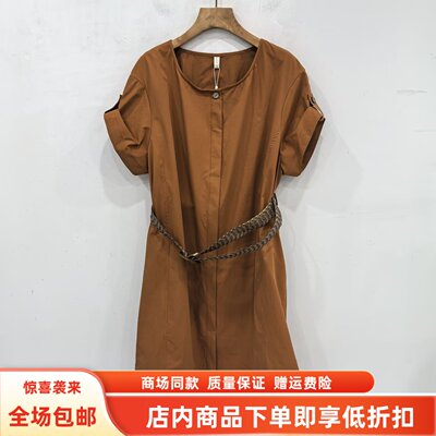 YBL-202918夏装2026女新款时尚韩版圆领系带小个子减龄休闲连衣裙