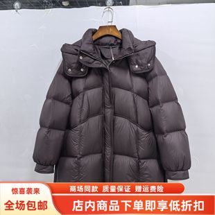 休闲鸭绒中长款 时尚 连帽羽绒服保暖外套 2025女新款 佑Y25D8039冬装