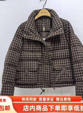 英姿俪人25D-Y8737冬装2025女新款时尚休闲格子保暖羽绒服短外套
