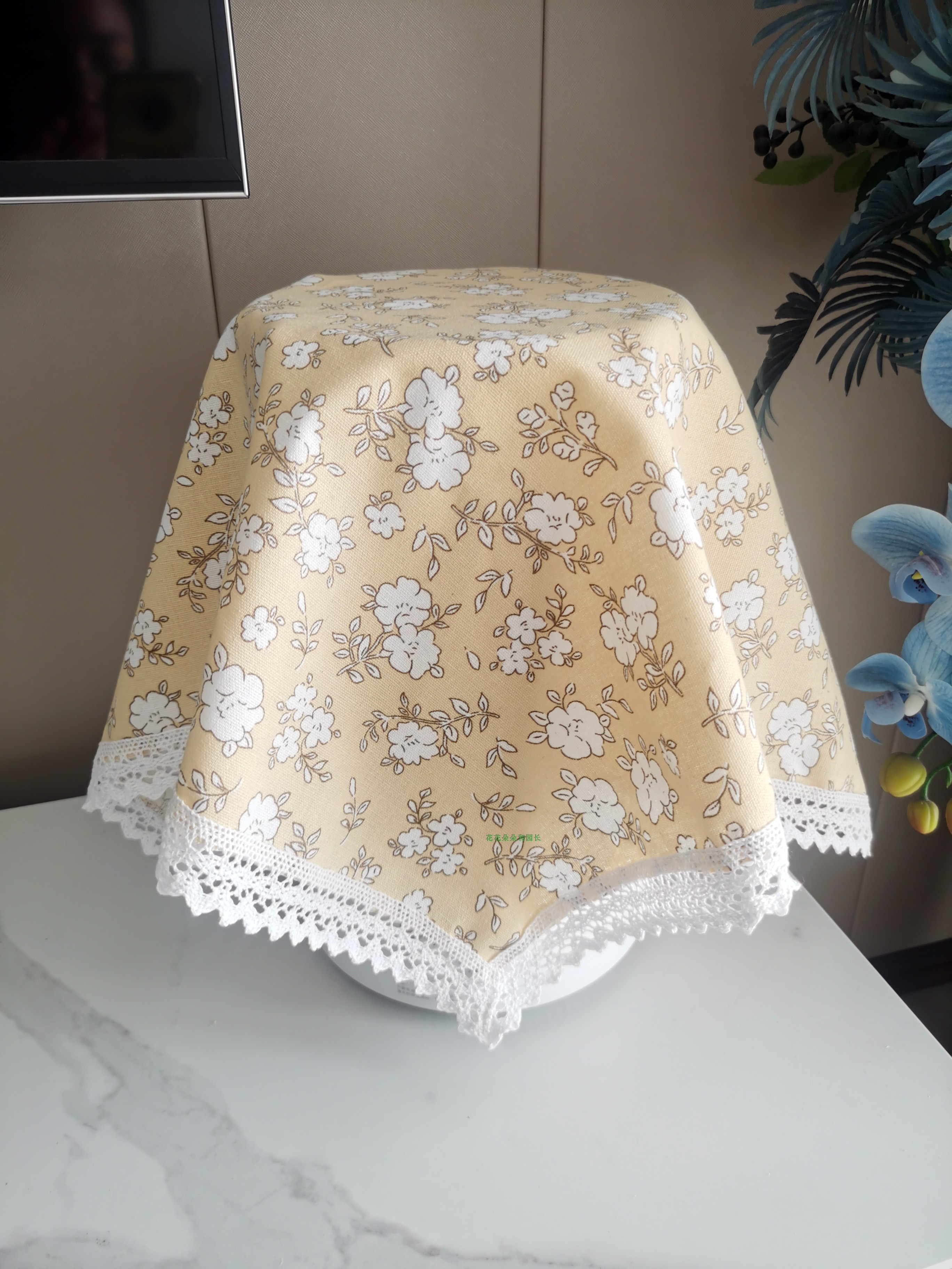 厨房盖布遮尘布田园蕾丝