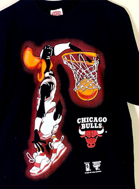 Chicago Bulls Champ芝加哥公牛联名卡通动漫短袖男女嘻哈质感T恤