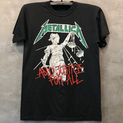 欧美重金属摇滚乐队metallica复古人像印花宽松短半袖T恤街头潮牌