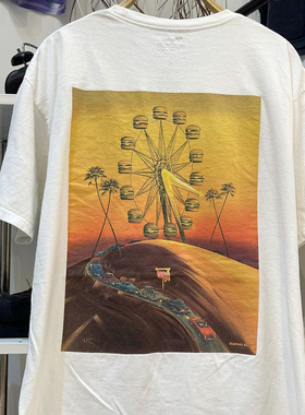 IN-N-OUT Burger摩天轮汉堡vintage男女情侣短袖美式高街宽松T恤