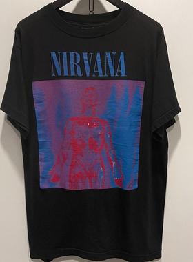 Nirvana涅槃天使乐队欧美高街亚逼疯摇滚嘻哈男女oversize短袖T恤
