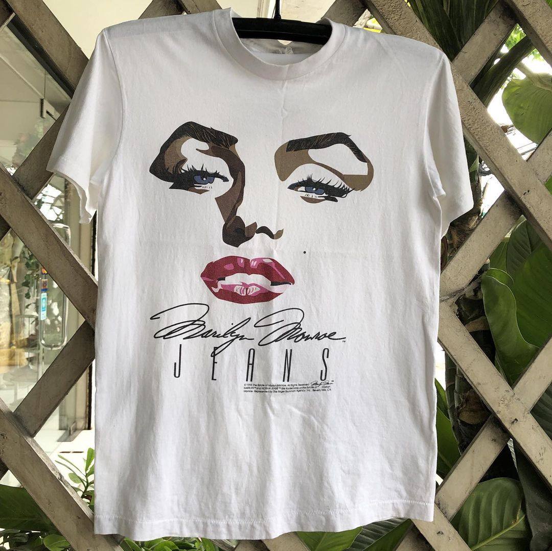 Marilyn Monroe玛丽莲梦露人像素描短袖ins欧美高街男女情侣T恤潮,男装,T恤,淘宝优惠券,粉丝福利购,淘宝优惠卷