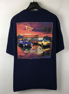 IN-N-OUT Burger OS风美式高街潮流落肩男女短袖oldschool嘻哈T恤