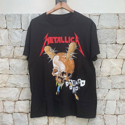 Metallica重金属乐队欧美街头摇滚朋克风PUNK阿美咔叽小众短袖T恤