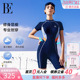 专业竞速连体平角大码 BE范德安运动泳衣保守女新款 游泳馆 爆款