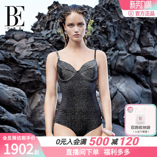 BE范德安QUEEN系列女士连体泳衣时尚 带胸垫温泉度假 性感肩带泳装