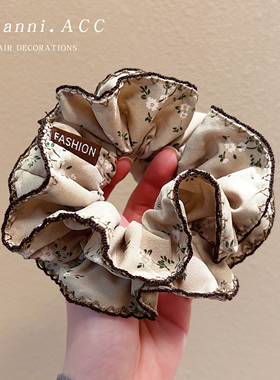 国风新中式碎花大肠发圈女新款高级感发绳丸子头扎发皮筋气质头绳