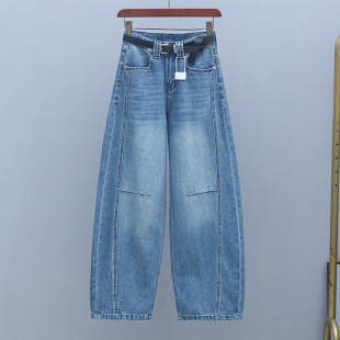 春夏薄款 百搭香蕉裤 牛仔裤 时尚 高腰宽松显瘦潮流弯刀裤 2026年新款