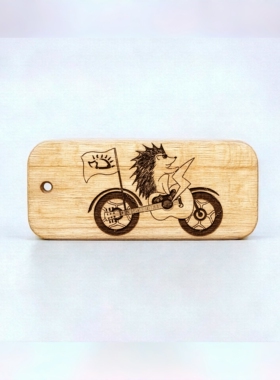 崖柏木【刺猬】LOGO包挂钥匙扣吊坠摇滚乐迷赵雷粉丝周边雕刻图腾