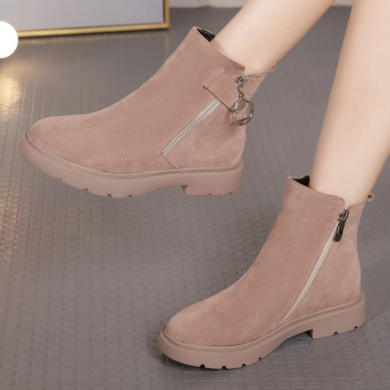 2025冬新款磨砂大码马丁靴女英伦41-43平底舒适加绒短靴厚底棉鞋,女鞋,时装靴,淘宝优惠券,粉丝福利购,淘宝优惠卷