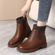 女靴41一43切尔西小皮鞋 2025新款 真皮大码 女英伦风短靴加绒平底