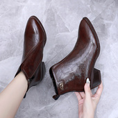 马丁靴胖脚妈妈大码 子真皮2025秋冬季 女短靴 特加肥宽鞋 41一43新款