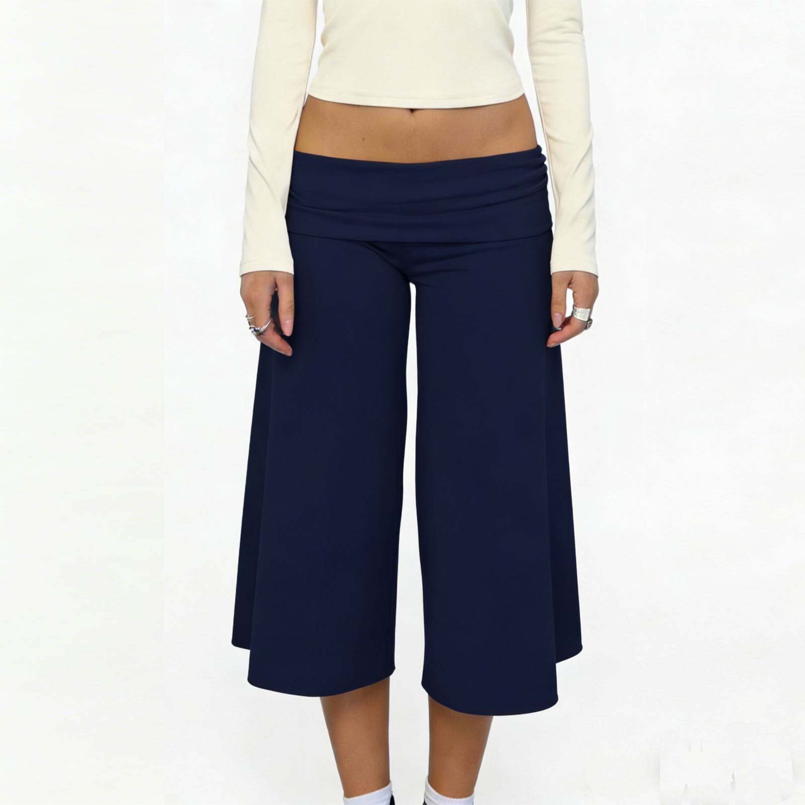 Summer Fashion Solid Color Wide Leg Pants夏季时尚纯色阔腿裤