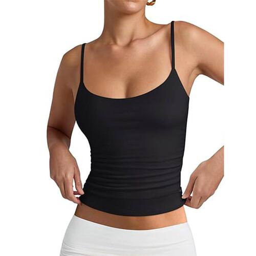 Women's Scoop Neck vest Adjustable Cami Tank Sleeveless Tops