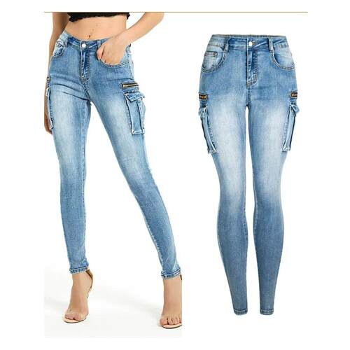 Original Single Women's Jeans Slim Fit Pants Multi Pocke