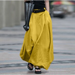 Autumn casual long skirt女大码A字裙高腰显瘦跳舞大摆半身长裙