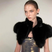 Top 欧美时尚 Vest Crop Shawl 毛毛仿皮草马甲披肩短上衣女 Fur