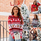 casual pullover Jacquard Christmas women knitted sweater
