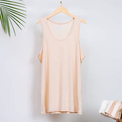 新疆彩棉男士浅棕背心