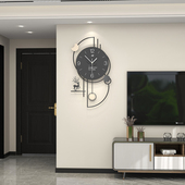 现代简约轻奢挂钟客厅2025新款 餐厅高级感时钟挂墙创意装 饰钟表