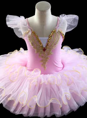 新款芭蕾舞演出服女童芭蕾舞裙吊带纱裙儿童蓬蓬裙小天鹅舞TUTU裙