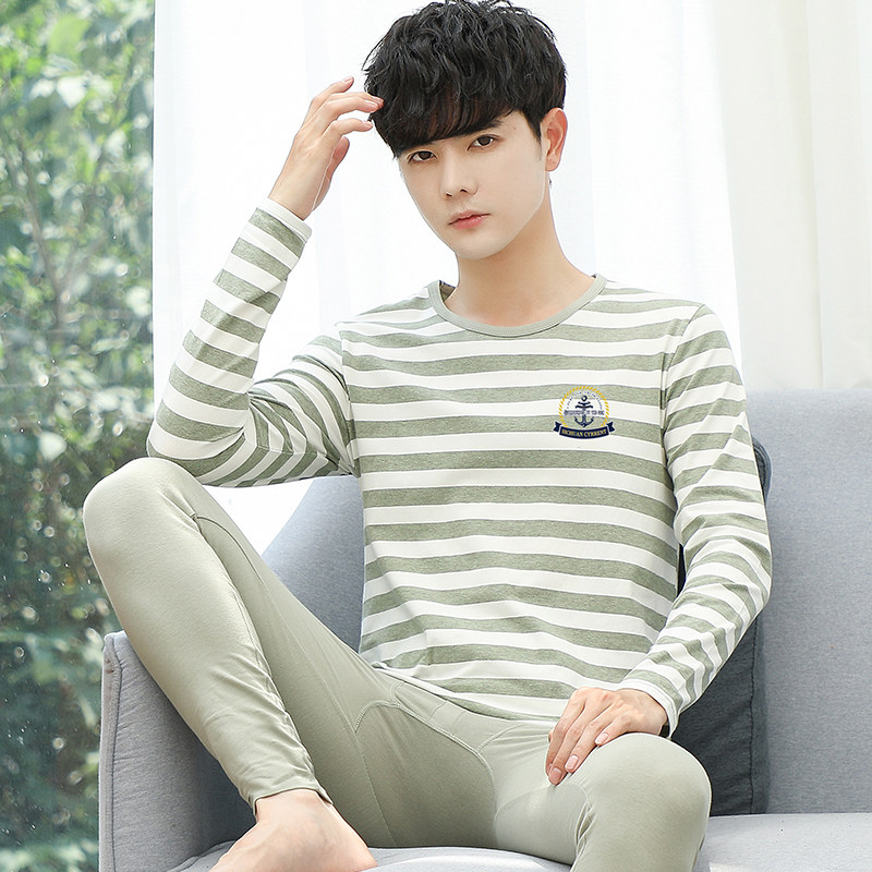 青少年秋衣秋裤男纯棉套装全棉保暖内衣薄款初中高中学生棉毛裤冬