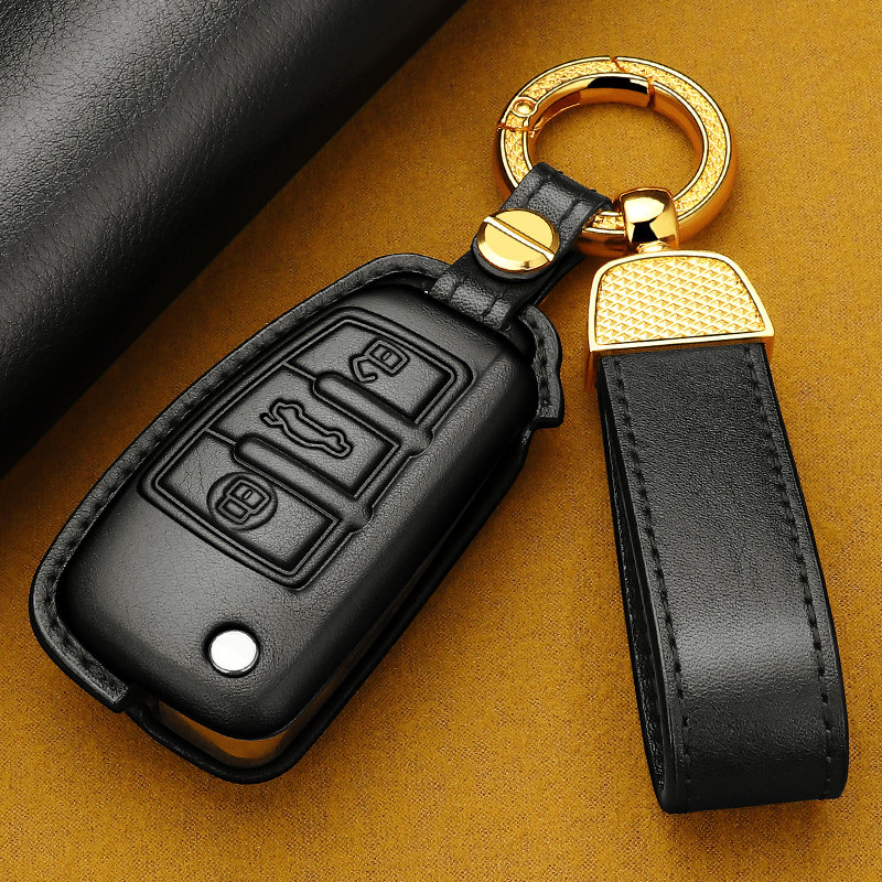 适用奥迪A3钥匙套真皮Q3/Q2L/A1/S3/TT/RS3/TTS折叠钥匙扣壳高档
