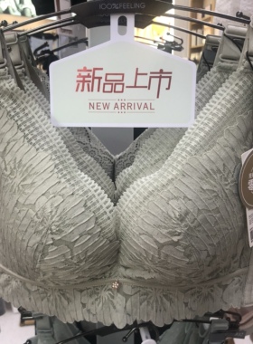 100%百分百感觉蕾丝B杯聚拢调整中厚无钢圈内衣文胸1549实体店款