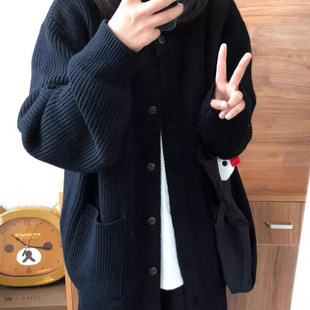 100%纯山羊绒开衫 加厚宽松慵懒风百搭针织毛衣外套 女2025秋冬新款