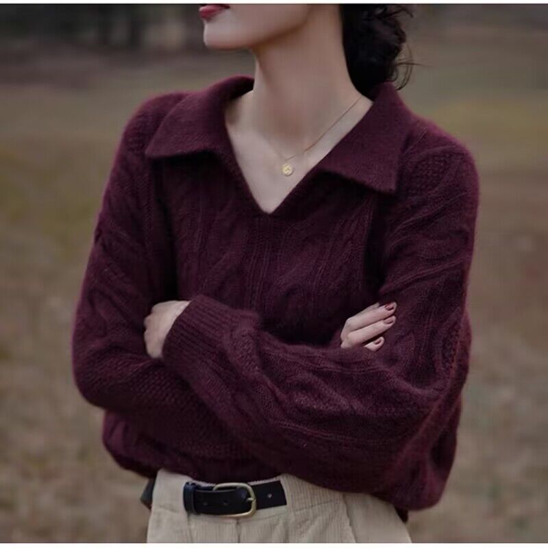 秋冬新款100%山羊绒套头毛衣女