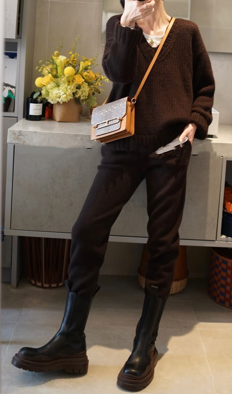 冬天bi入的一条  利落又好穿  双面织法羊绒裤女加厚山羊绒,女装/女士精品,休闲裤,淘宝优惠券,粉丝福利购,淘宝优惠卷