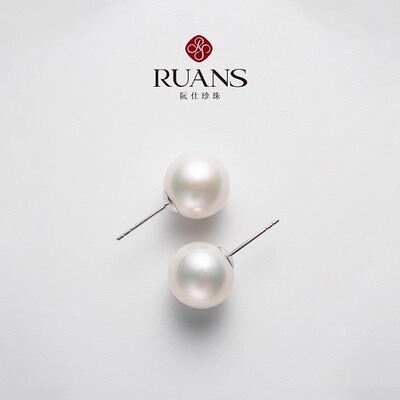 RUANS/阮仕【直播特选】18k金 12-13mm天然淡水传奇珍珠耳钉