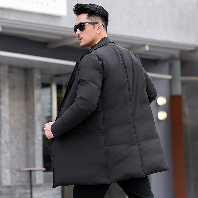 商务加厚新款男士中长款90白鸭绒羽绒服9819-P345模特长期有货,男装羽绒服,钱塘6023