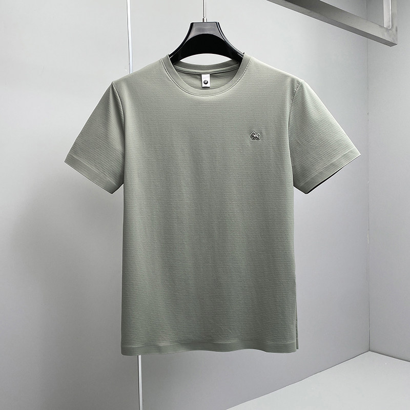 2026夏季新款男士圆领短袖T恤冰丝抗菌半袖2810-P68挂拍，男装T恤，钱塘6023