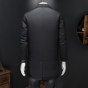 超柔超轻2025冬季新款西装领中长款羽绒服男 9827-P325 假模图片