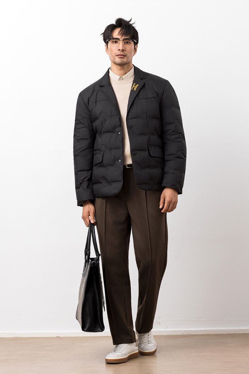 2025冬季新款超柔面料西装刺绣羽绒服90白鸭绒9825-P255大叔,男装西服套装,钱塘6023