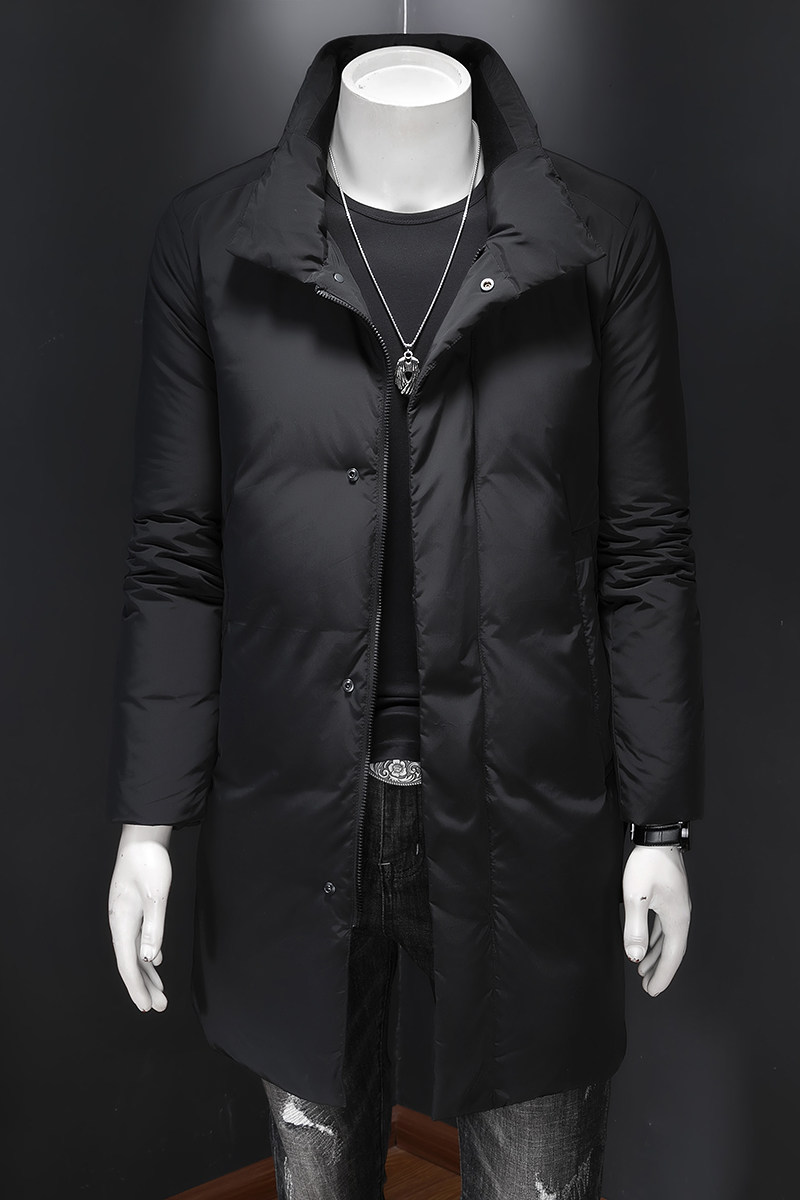 主推2025商务加厚新款男士中长款90白鸭绒羽绒服9818-P355假模,男装羽绒服,钱塘6023