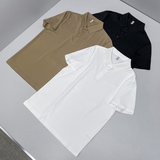 26夏季新款提花纯色商务冰丝无痕修身POLO衫翻领短袖5005-P88挂白，男装T恤，钱塘6023