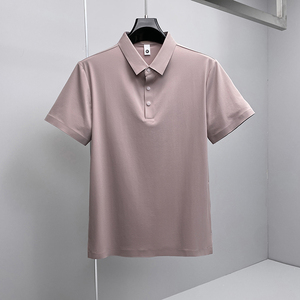 26夏季多色新款纯色商务冰丝无痕修身POLO衫翻领短袖6588-P68挂拍，男装T恤，钱塘6023