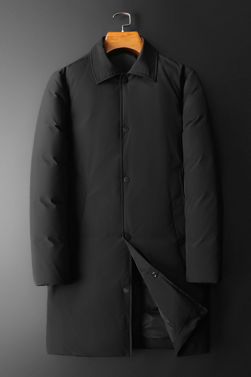 2024商务加厚新款男士中长款90白鸭绒羽绒服9819-P345平铺,男装羽绒服,钱塘6023