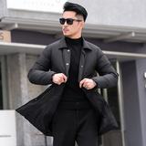 商务加厚新款男士中长款90白鸭绒羽绒服9819-P345模特长期有货，男装羽绒服，钱塘6023