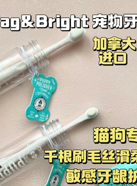 加拿大wag&bright宠物猫咪狗狗牙刷千根超柔软小麦桔梗深层清洁
